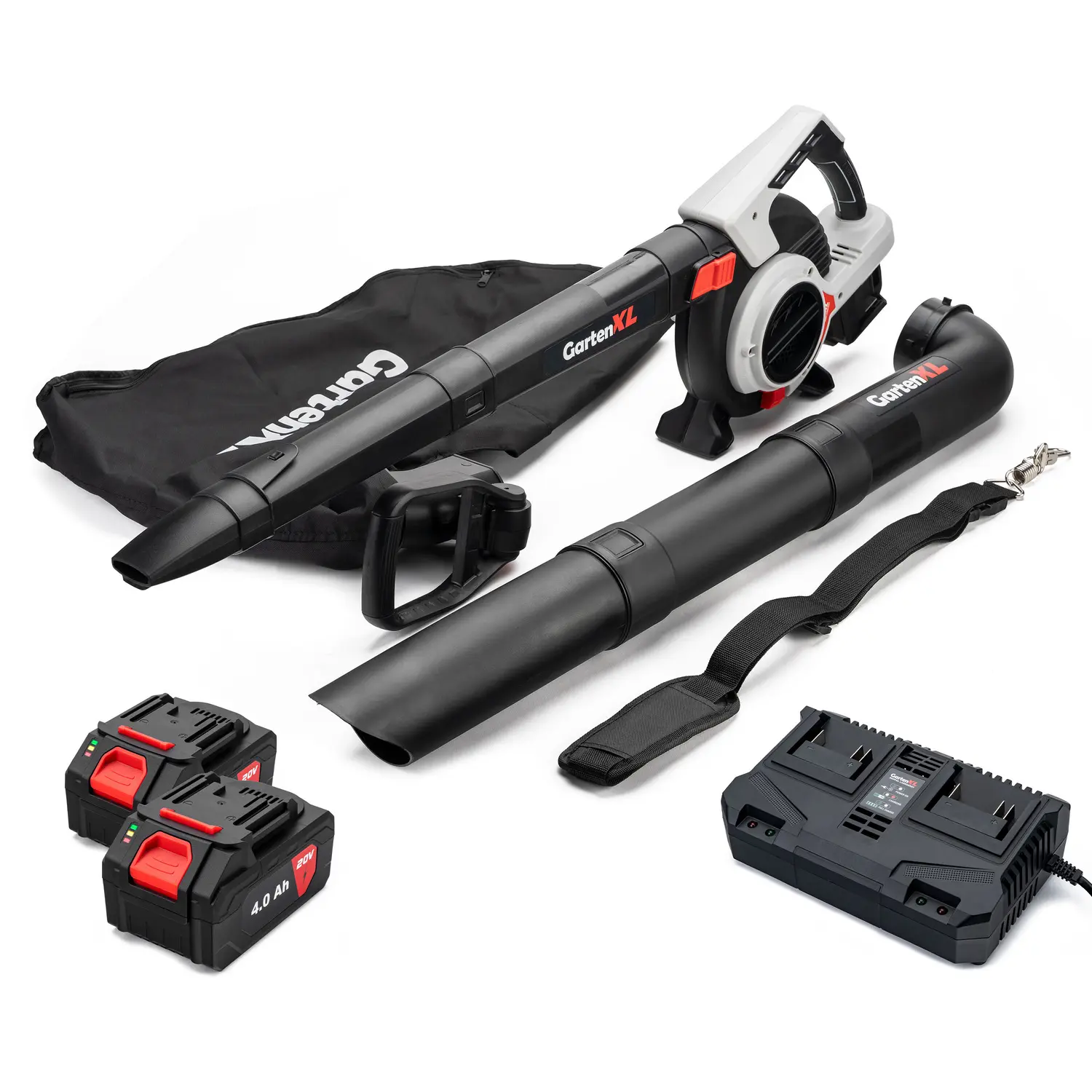 GartenXL SF8A512 3in1 Akku Laubbläser und Laubsauger mit Akku und Ladegerät